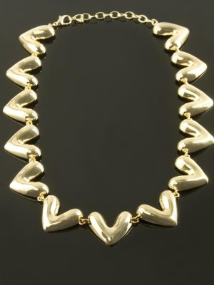 Kalp Lüks Yaka Kolye-Sarı