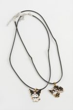 Çzgflm Karakteri Arkadaşlık Kolyesi Çift Kolye-Siyah