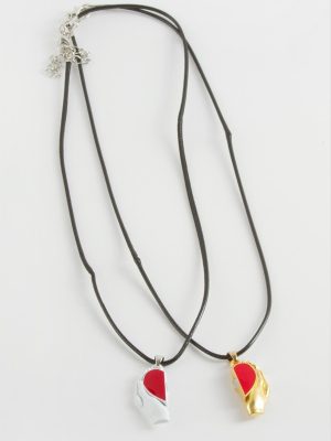 Kalp Arkadaşlık Kolyesi Çift Kolye-Kırmızı