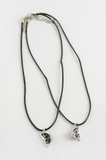 Kelebek Arkadaşlık Kolyesi Çift Kolye-Siyah