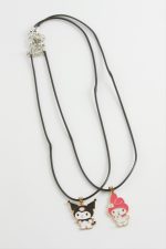 Çzgflm Karakteri Arkadaşlık Kolyesi Çift Kolye-Siyah