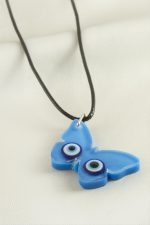 Kelebek Epoksi Kolye-Mavi - Görsel 2