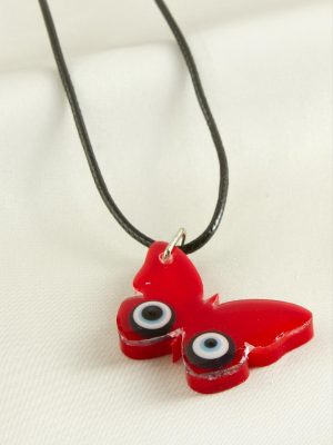 Kelebek Epoksi Kolye-Mavi