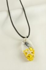 Deniz Yıldızı Elips Epoksi Kolye-Sarı - Görsel 2