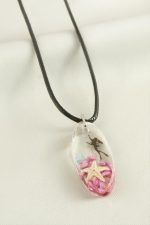 Deniz Yıldızı Elips Epoksi Kolye-Pembe - Görsel 2