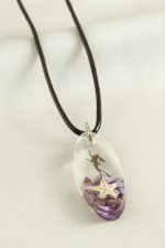 Deniz Yıldızı Elips Epoksi Kolye-Mor - Görsel 2