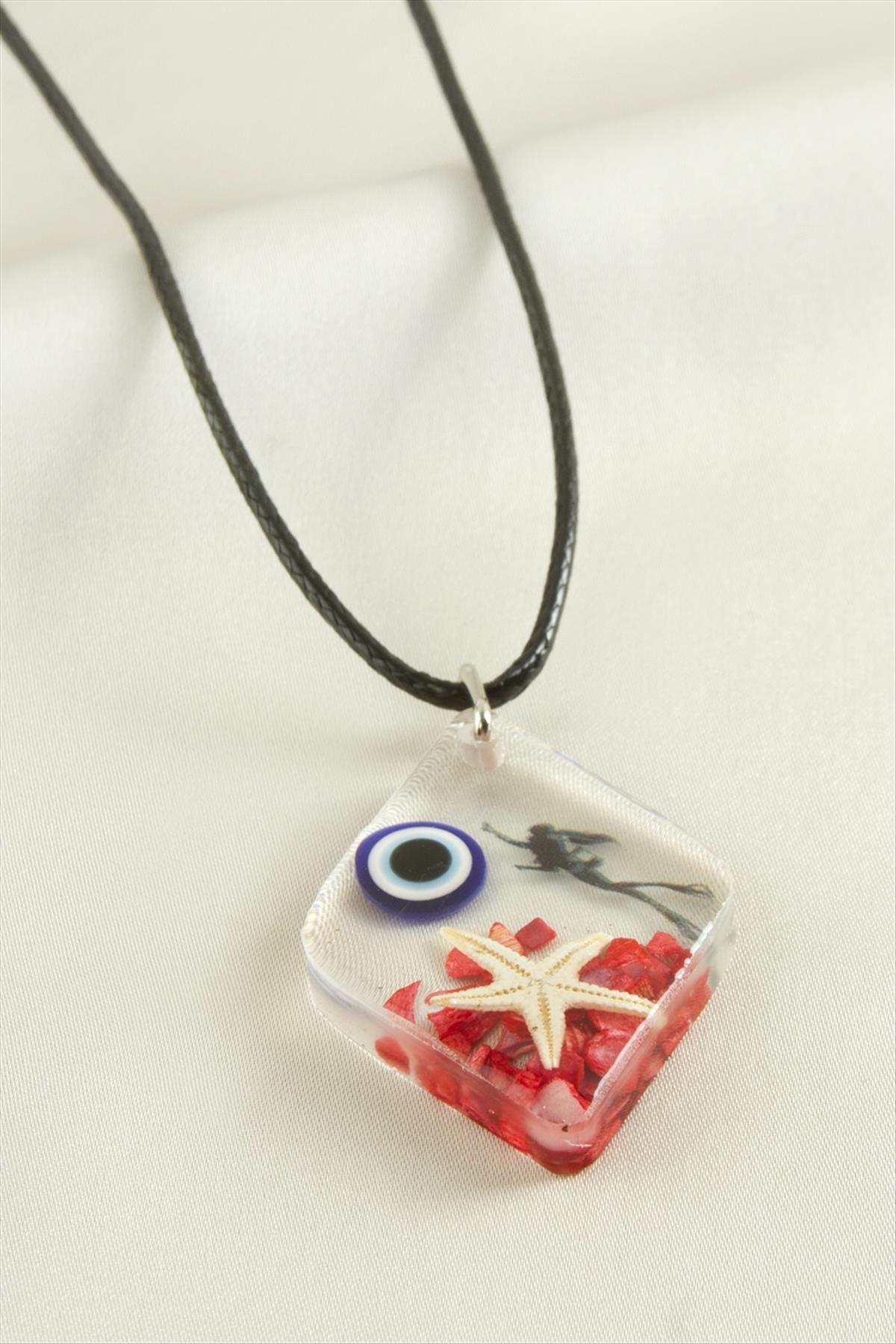 1209720_deniz-yildizi-epoksi-kolye-1a3-73.jpg Deniz Yıldızı Epoksi Kolye-Kırmızı - Görsel 1