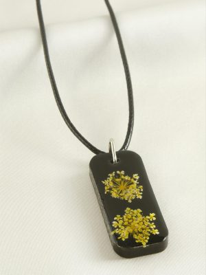 Sultanotu Dikdörtgen Epoksi Kolye-Sarı