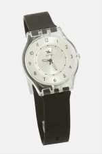 Silikon Kayışlı Bay Bayan Kol Saati-Siyah