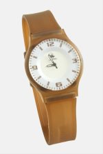 Silikon Kayışlı Bay Bayan Kol Saatic-Açık Kahverengi - Görsel 2