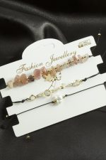 3 Adet Yıldız Kırık Doğaltaş Bileklik-Açık Pembe - Görsel 3