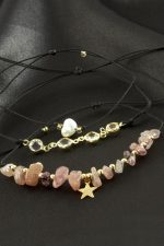 3 Adet Yıldız Kırık Doğaltaş Bileklik-Yeşil-1 - Görsel 2