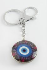 Nazar Cam Anahtarlık-Gümüş Rengi - Görsel 2