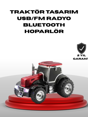 Traktör Tasarımlı Bluetooth Hoparlör USB TF AUX FM Radyo