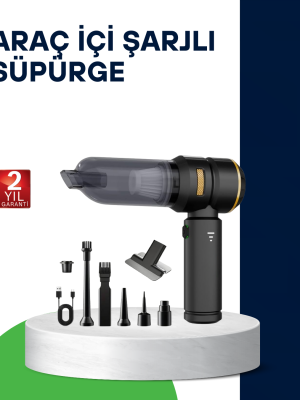 Kablosuz Şarjlı Araç İçi ve Küçük Alanlar İçin Güçlü Vakumlu Süpürge