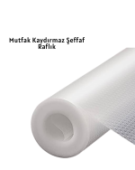 kaydırmaz şeffaf raflık