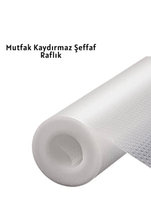 kaydırmaz şeffaf raflık