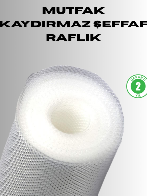 Kaydırmaz şeffaf raflık çekmece örtüsü 45x300 cm