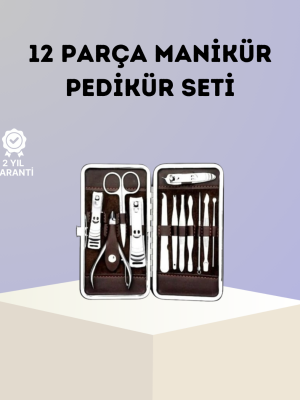 Paslanmaz Çelik Çok Fonksiyonlu 12 Manikür Seti