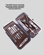 Paslanmaz Çelik Çok Fonksiyonlu 12 Manikür Seti - Görsel 3