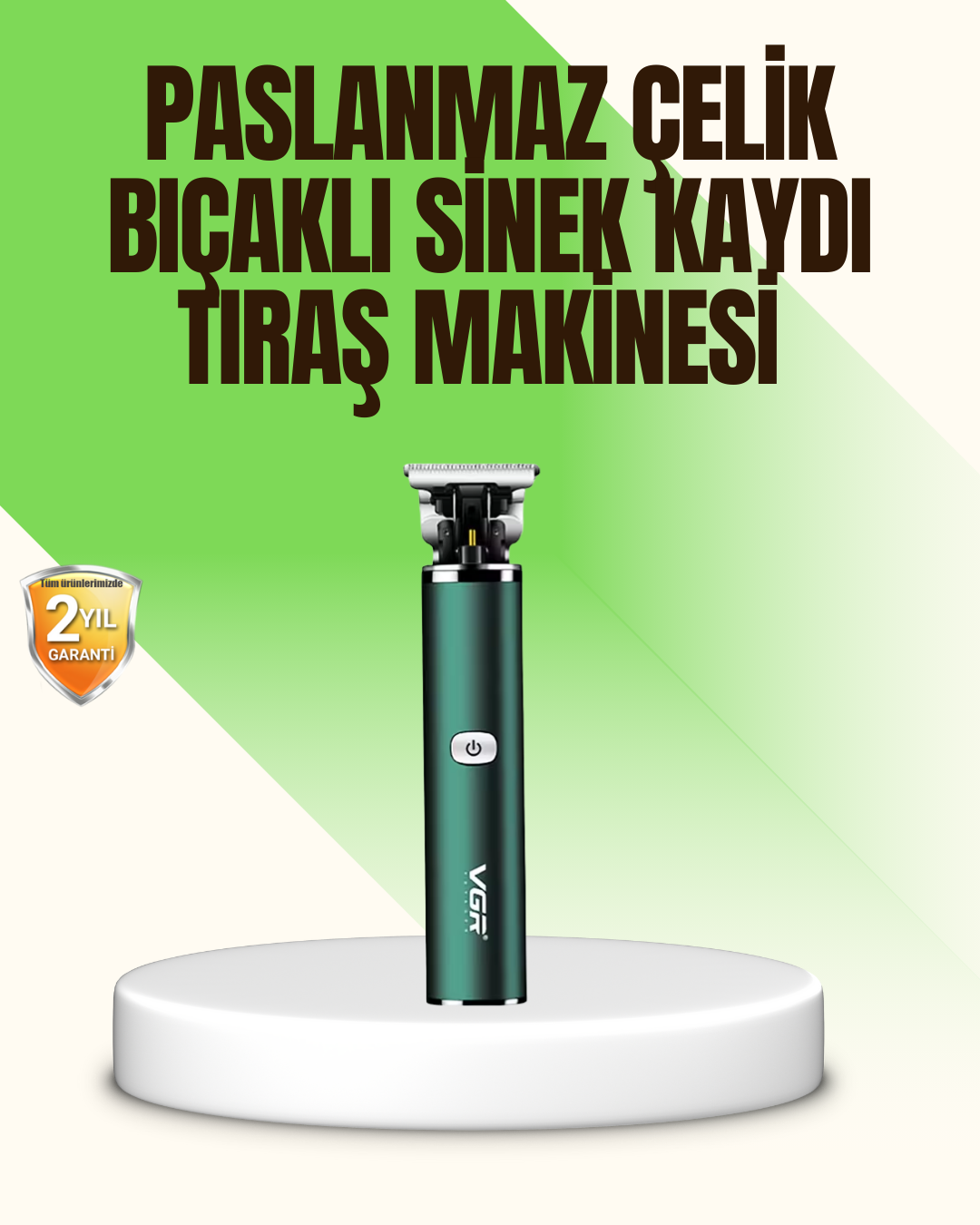 1210010_1-21.png Koyu Yeşil Profesyonel Metal Gövdeli Saç Kesme Makinesi - Görsel 1