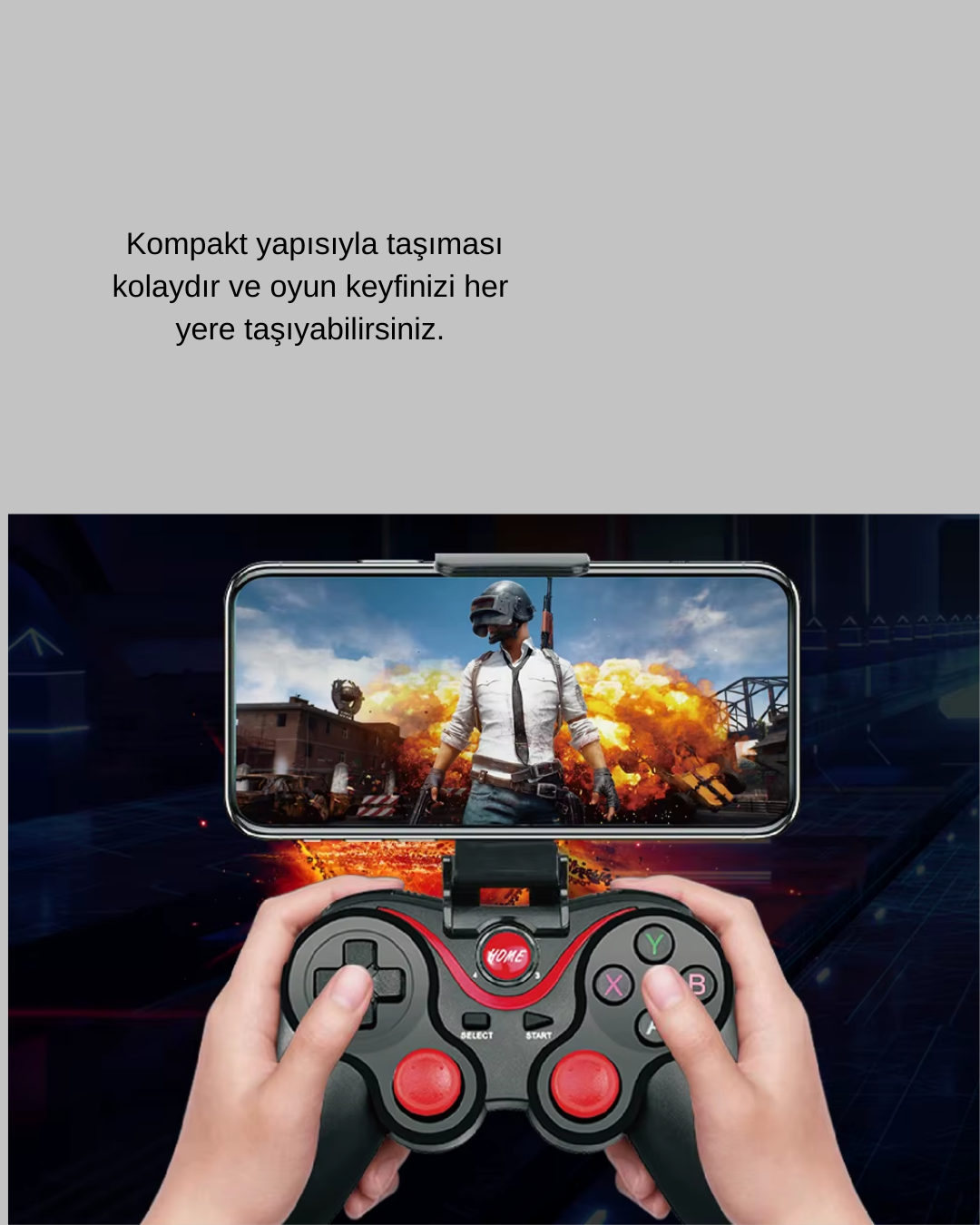 1210012_10-21.png Telefon, Tablet ve PC İçin Çok Fonksiyonlu Bluetooth Gamepad - Görsel 5