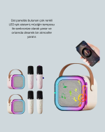 Çift Mikrofonlu Kompakt Karaoke Hoparlör – Uzun Pil Ömrü - Görsel 4