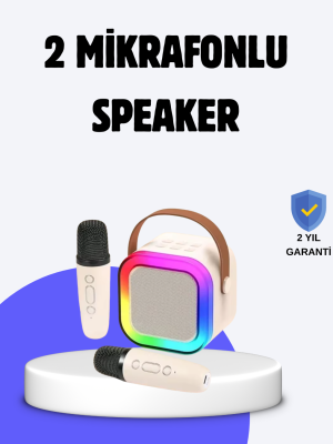Taşınabilir Bluetooth Karaoke Hoparlör – 2400 mAh Batarya