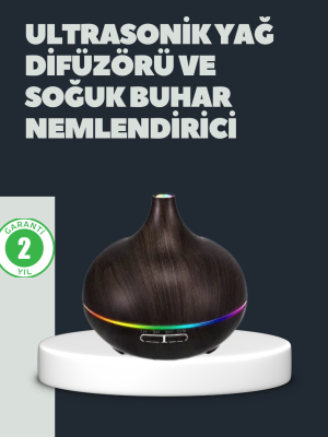 550ML Ultrasonik Hava Nemlendirici ve Aromaterapi Difüzörü