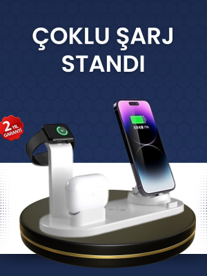 Modern Tasarımlı Çok Fonksiyonlu Kablosuz Şarj Standı