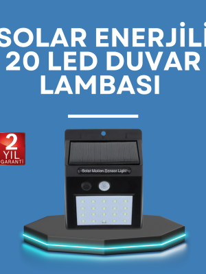 Hareket Algılamalı Solar LED Güvenlik Lambası