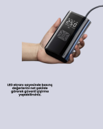 12V Uyumlu Çok İşlevli Akıllı Araç Lastik Pompası - Görsel 4