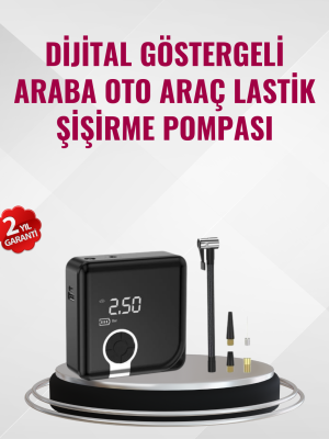 Kompakt Tasarımlı LED Işıklı Taşınabilir Hava Kompresörü