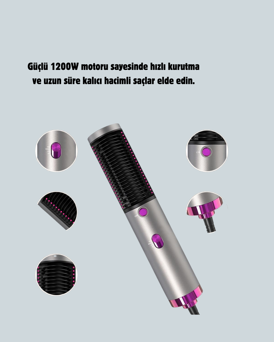 1210133_11.png Profesyonel İyon Teknolojili Sıcak Hava Fırçası - Görsel 2