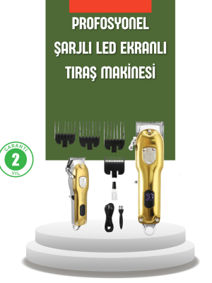 Güçlü Motorlu LCD Ekranlı Şarjlı Tıraş ve Şekillendirme Makinesi