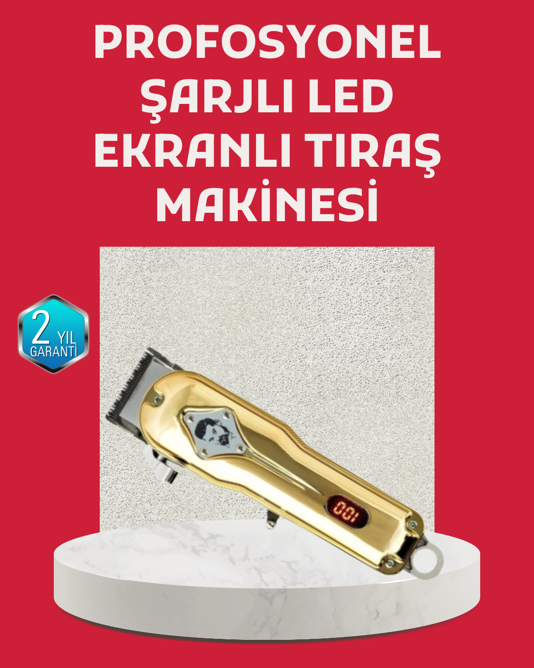 1210138_12.png 1800 mAh Bataryalı Uzun Kullanım Süreli Şarjlı Tıraş Makinesi - Görsel 1