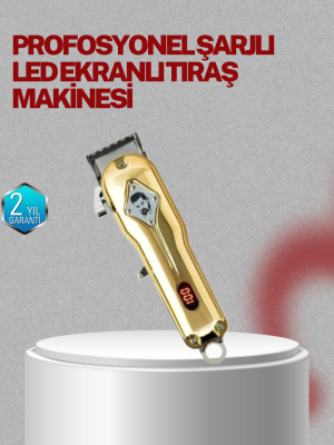 Type-C Şarjlı LCD Ekranlı Profesyonel Saç Sakal Tıraş Makinesi