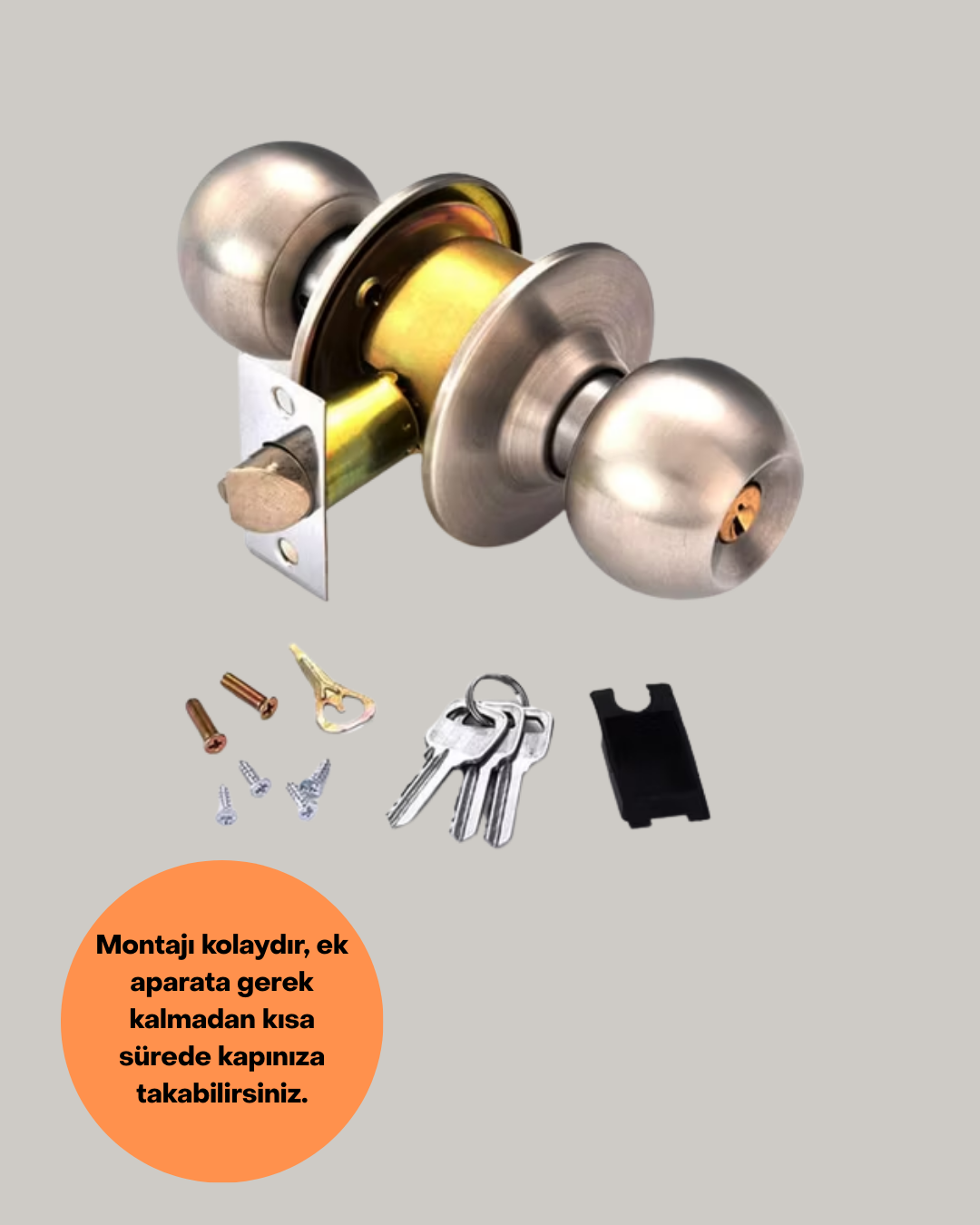 1210150_7-1.png Paslanmaz Çelik Dayanıklı Topuzlu Kapı Kilidi - Görsel 5