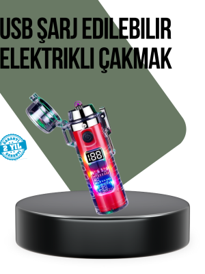 Güç Göstergeli Şarjlı Fenerli USB Elektrikli Çakmak