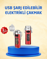 Tip C Şarjlı Dijital Ekranlı Çakmak ve El Feneri