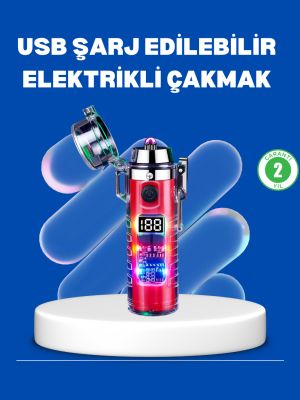Çok Fonksiyonlu Şarjlı LED Fenerli USB Çakmak
