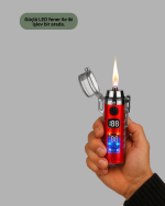Çok Fonksiyonlu Şarjlı LED Fenerli USB Çakmak - Görsel 3