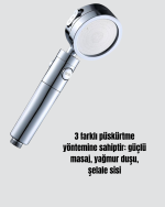 Şelale Sisi ve Masaj Özellikli Banyo Duş Başlığı - Görsel 3
