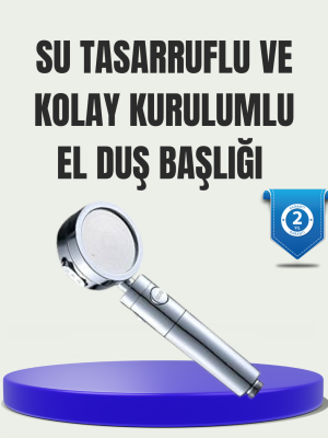 Masaj ve Yağmur Modlu Su Tasarruflu Duş Başlığı