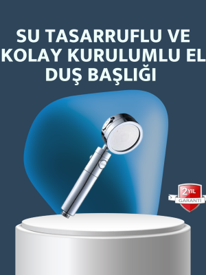 Yüksek Basınçlı 3 Fonksiyonlu Duş Başlığı