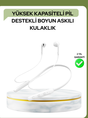 100 Saat Pil Ömrü Boyun Askılı Bluetooth Kablosuz Kulaklık