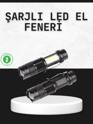 Odak Ayarlı 2000 Lümen Şarjlı LED El Feneri