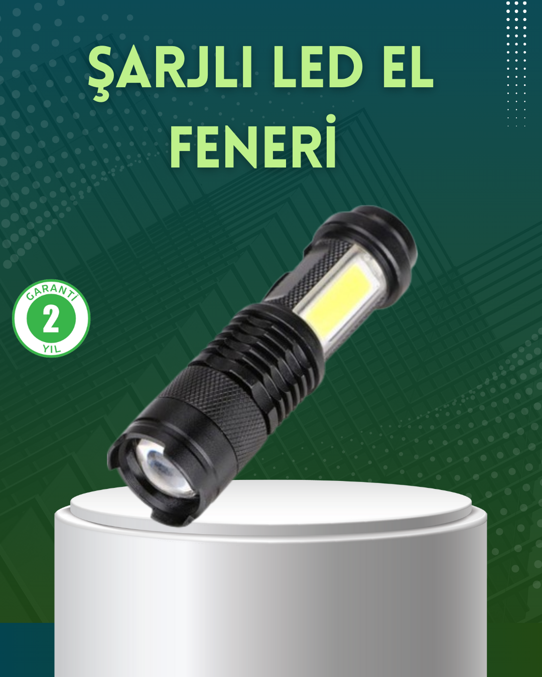 1210264_2-157.png 4 Modlu USB Şarjlı LED El Feneri Kamp ve Outdoor - Görsel 1