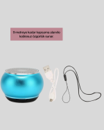 Taşınabilir Mini Bluetooth Hoparlör 9m Menzil Dahili Mikrofon - Görsel 3