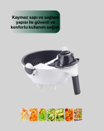 Döner Mekanizmalı Sebze Doğrayıcı Hazneli Rende - Görsel 4